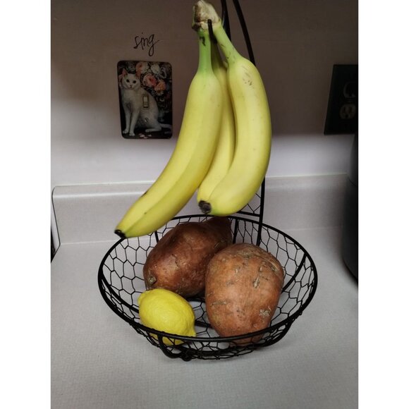 Banana Fruit Basket Hanging Hook Rustic Dark Brown Iron - Picture 10 of 10